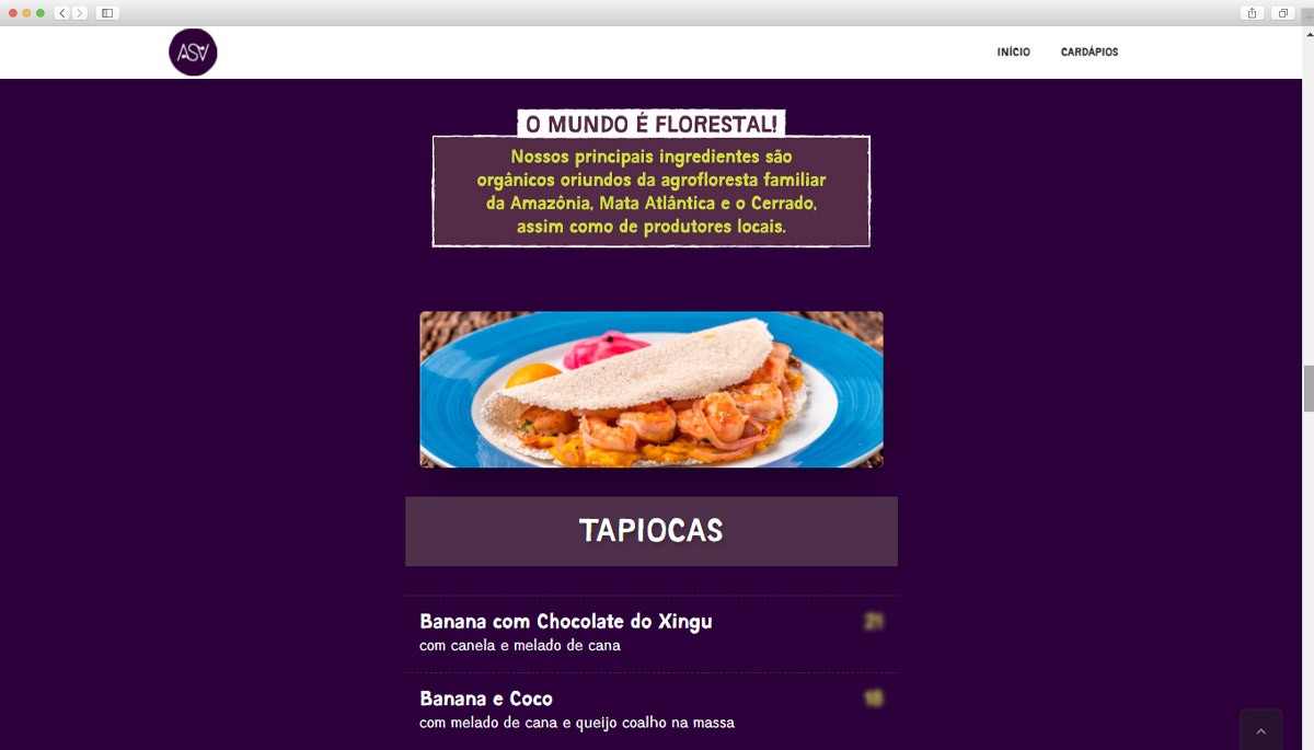Menu digital - personalizado