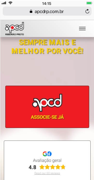 Destaques do site APCD - Mobile