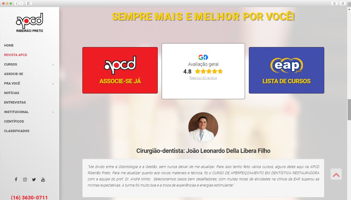 Destaques do site APCD