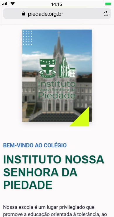 Site visto no mobile